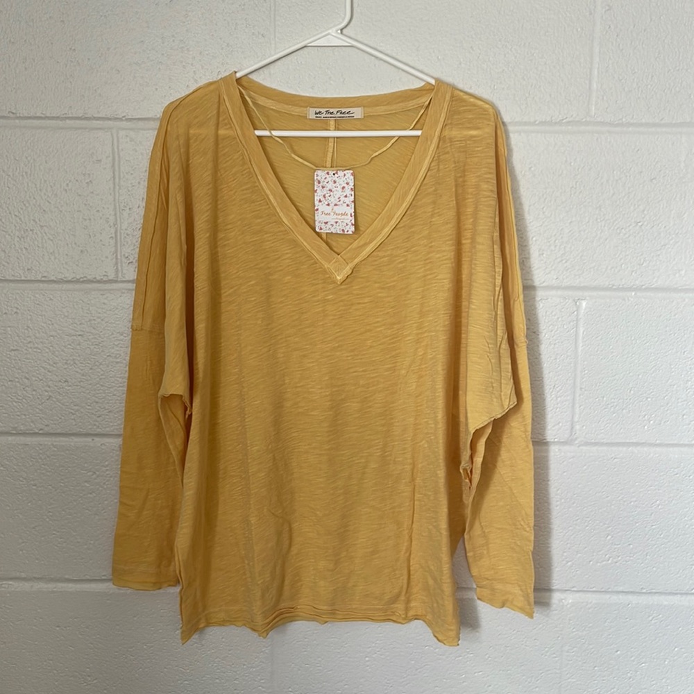 Free People oversized yellow tee